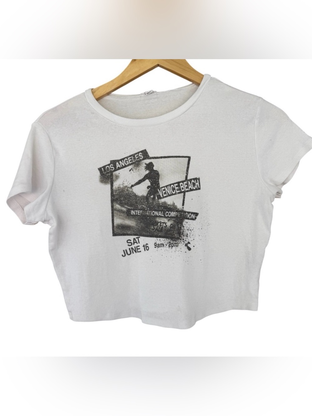 Brandy Melville Surf LA Venice Graphic Crop T-Shirt Size L